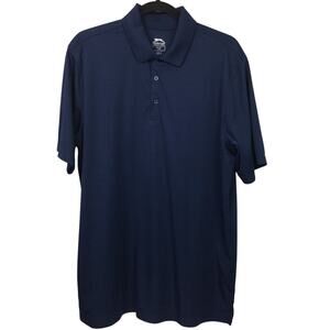 Slazenger Golf Classic Fold-Over Collar Blue 1/4 Button Polo Shirt Men's Size XL